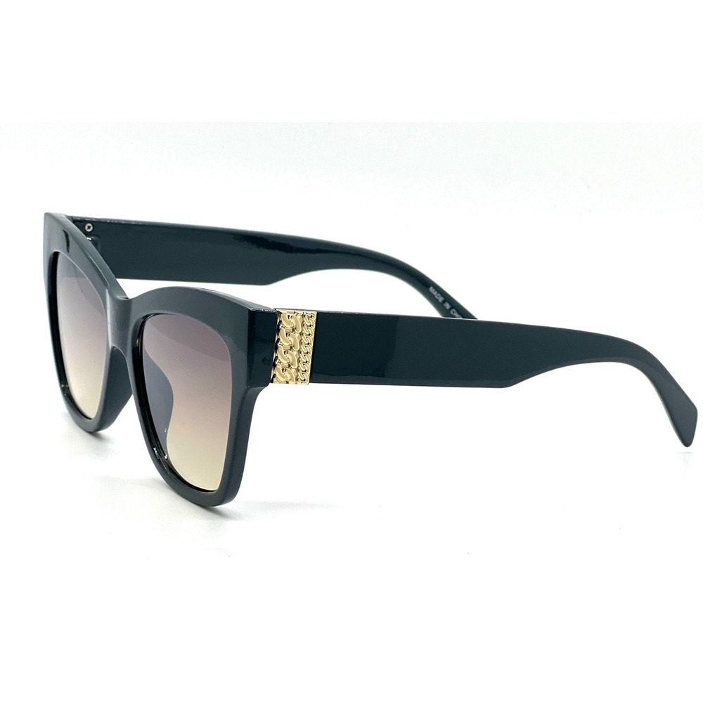 Cat Eye Sunglasses Gold Chain Accent Designer Style Fashion Shades Elegant Trend - Picture 8 of 9